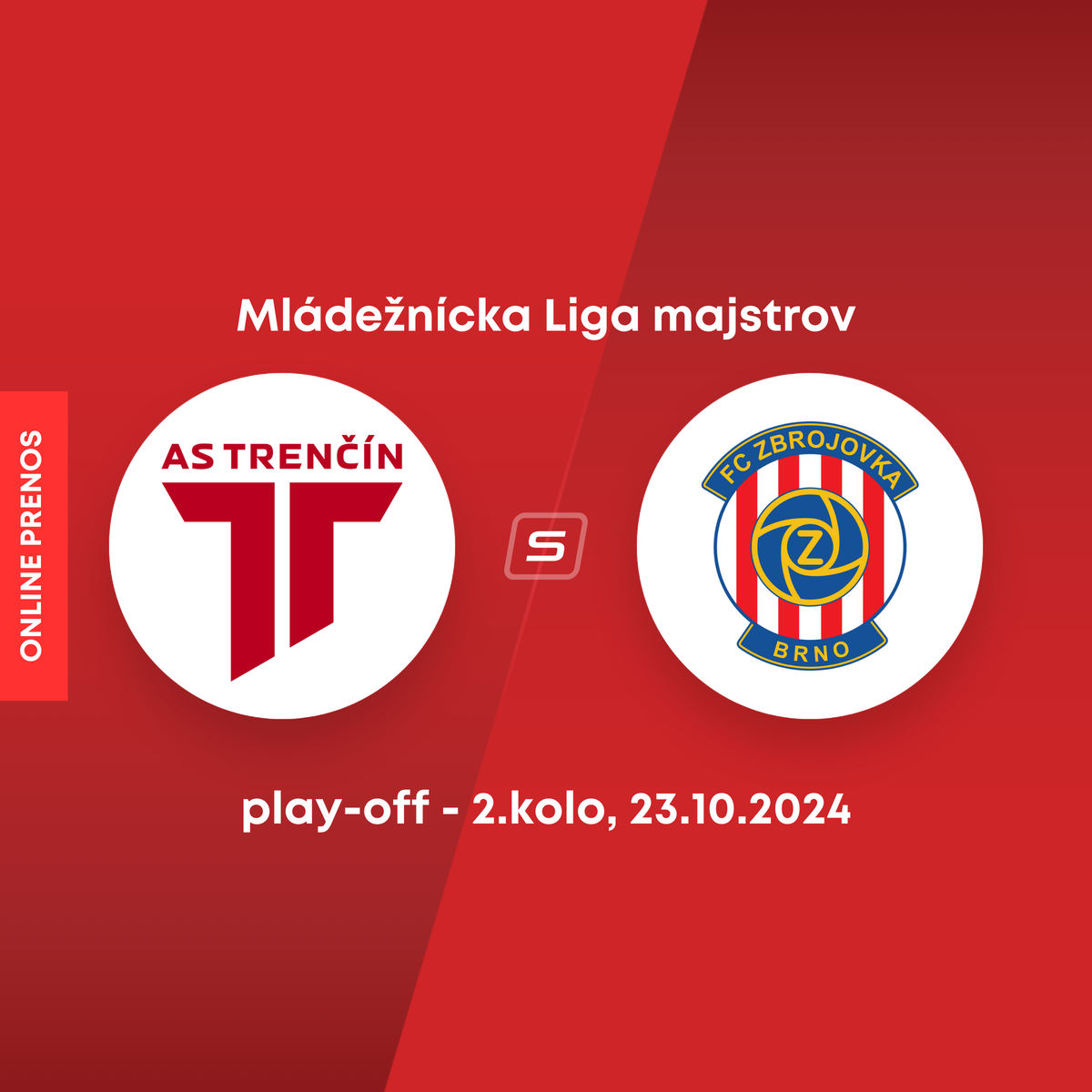 AS Trenčín Zbrojovka Brno ONLINE prenos z mládežníckej Ligy majstrov