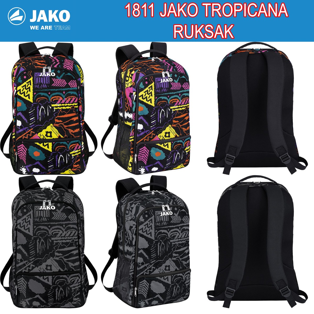 JAKO SAC A DOS TROPICANA - Réf 1811 - Deroin Sport JAKO SAC A DOS TROPICANA - Réf 1811 - Deroin Sport