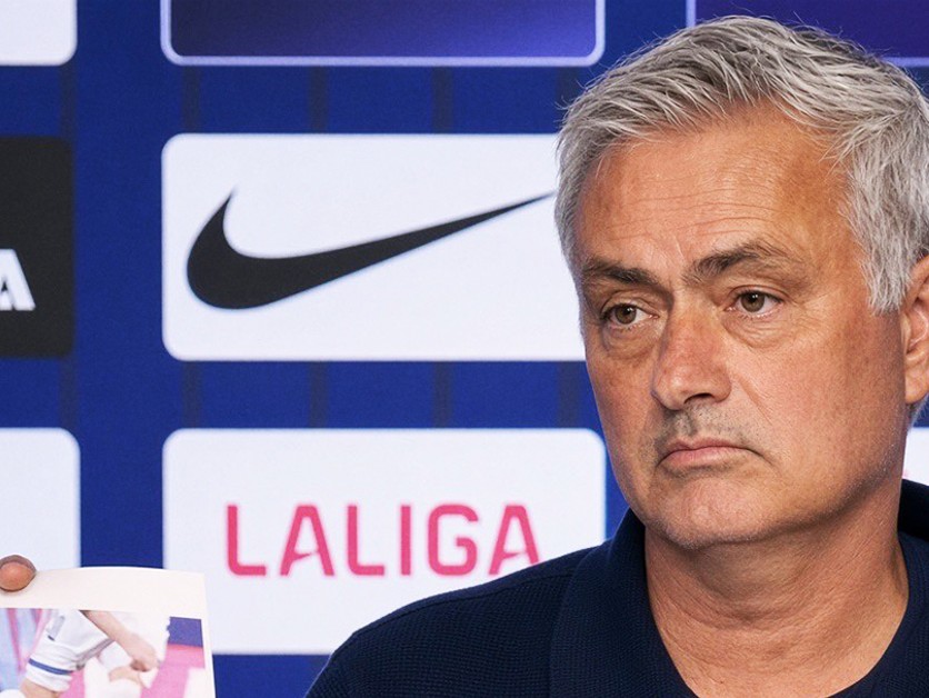 José Mourinho počas tlačovej konferencie.