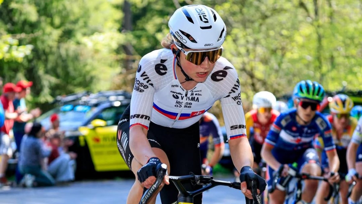 Viktória Chladoňová počas Liége - Bastogne - Liége 2026.