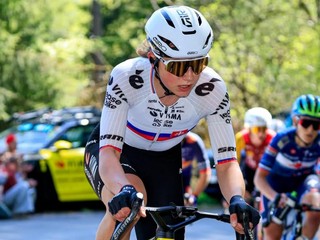 Viktória Chladoňová počas Liége - Bastogne - Liége 2026.