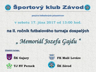 Turnaje ŠK Závod 2017 - seniori a prípravky