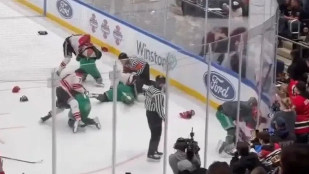 NYPD vs. FDNY Charity Hockey Game Turns Into Massive On-Ice Brawl