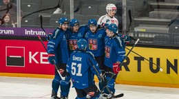 Radosť hokejistov Česka.