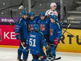 Radosť hokejistov Česka.