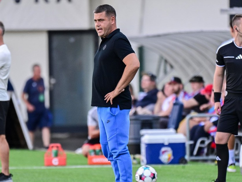 Tréner Branislav Fodrek na lavičke Slovana Liberec.
