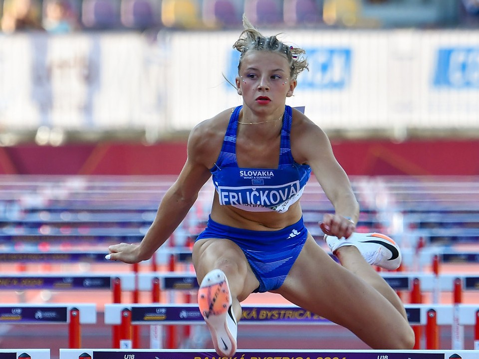 Laura Frličková na ME v atletike do 18 rokov 2024. 