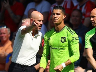 Erik ten Hag a Cristiano Ronaldo.