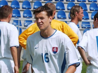 Roland Števko počas tréningu futbalistov Slovenska do 21 rokov, snímka z roku 2004. 