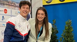 Adam Hagara so svojou sestrou Alexandrou na JGP v Linzi.