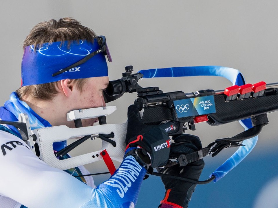 Slovenský biatlonista Jakub Borguľa.