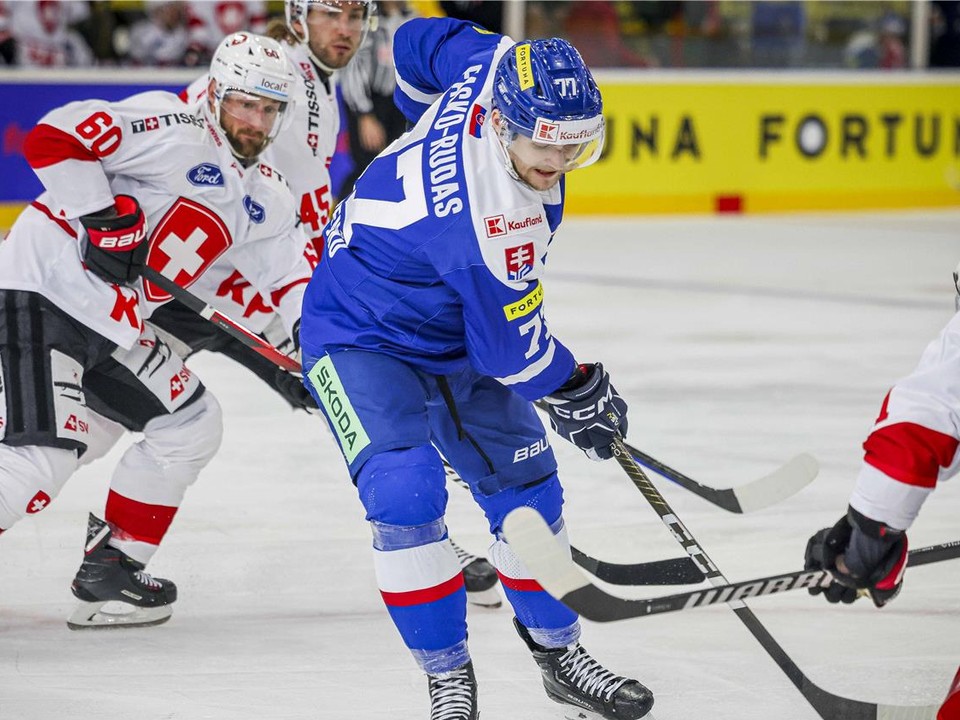 Momentka zo zápasu Slovensko - Švajčiarsko