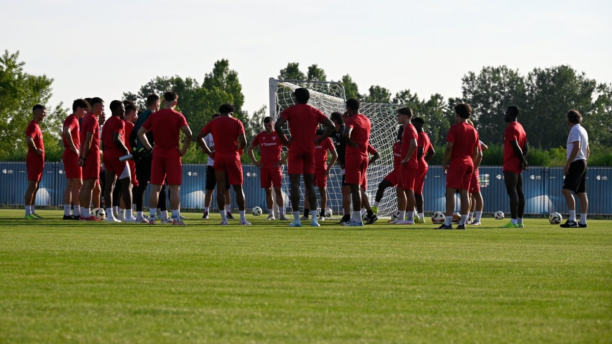 Futbalisti AS Trenčín počas tréningu