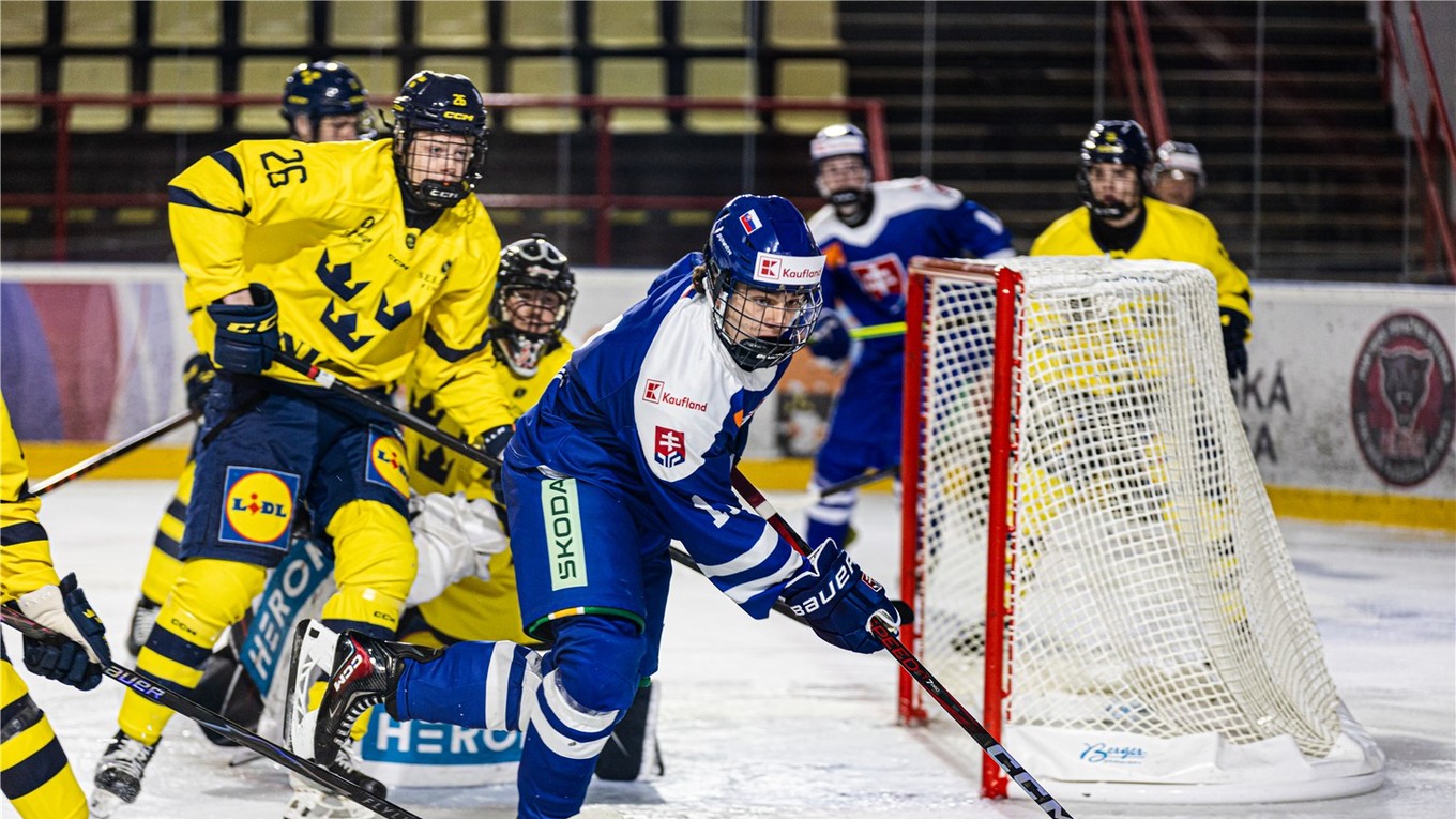 Momentka zo zápasu Slovensko - Švédsko.