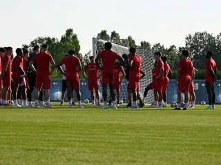 Futbalisti AS Trenčín počas tréningu