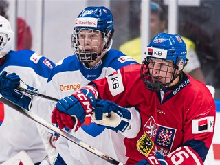 Momentka zo zápasu Česko - Slovensko U18.
