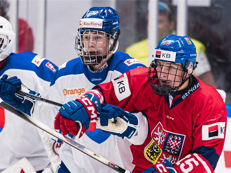Momentka zo zápasu Česko - Slovensko U18.