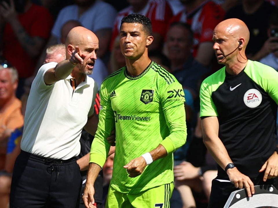 Erik ten Hag a Cristiano Ronaldo.