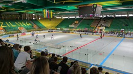 Momentka zo zápasu Slovensko - USA na MS v hokejbale do 18 rokov 2024. 