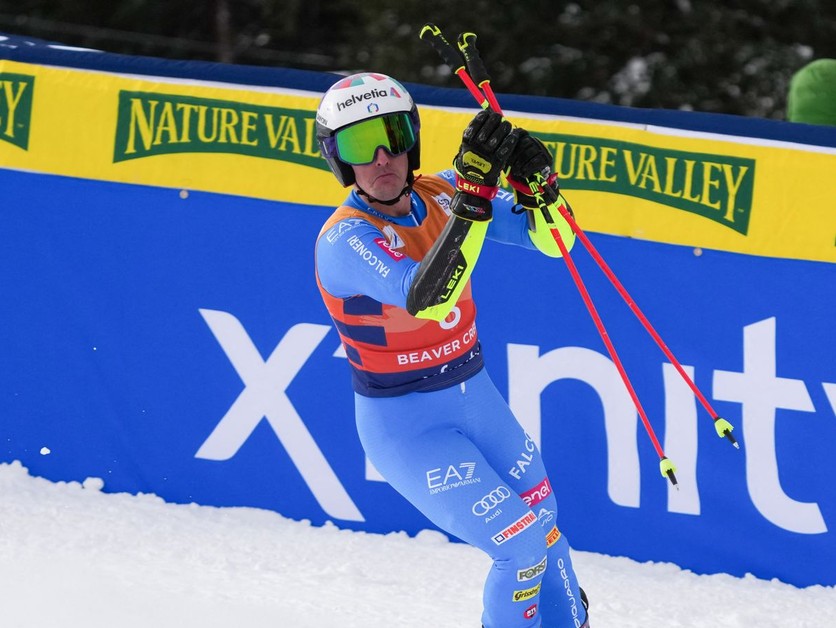 Luca De Aliprandini v cieli obrovského slalomu.