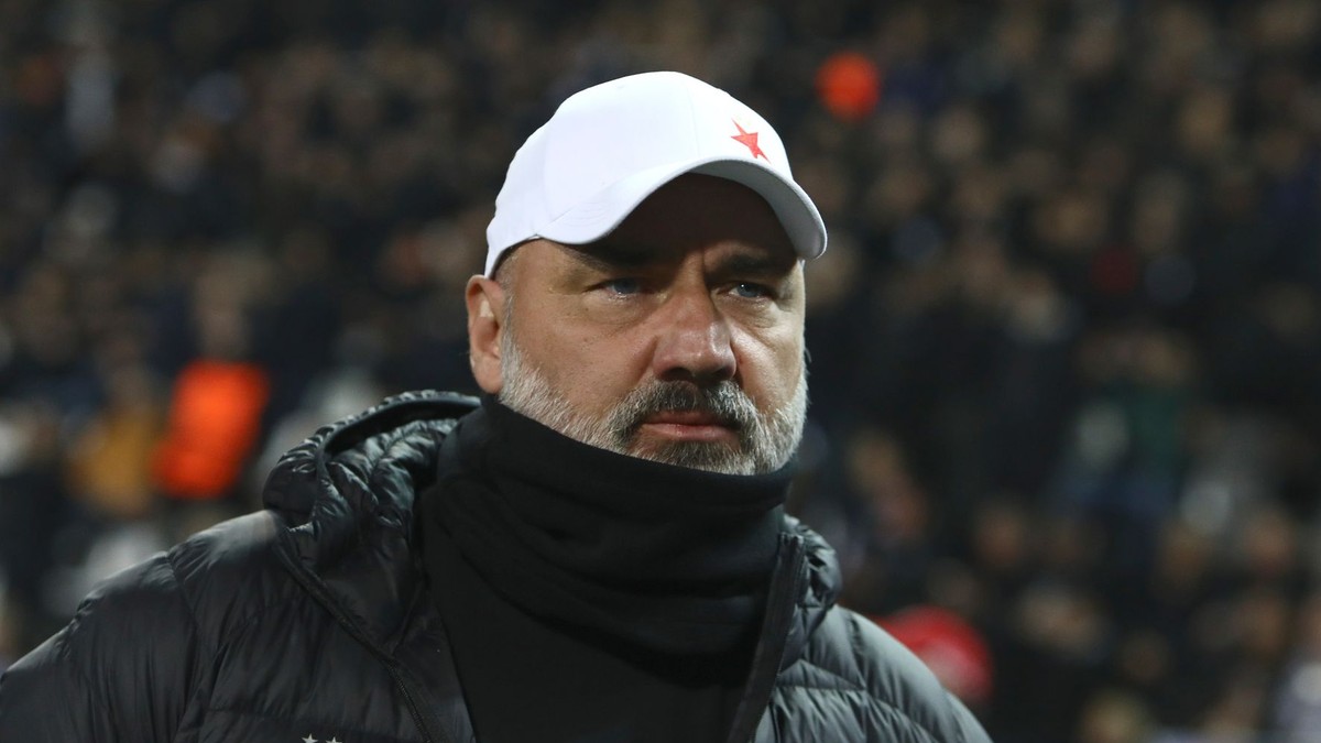 Tréner českého klubu SK Slavia Praha Jindřich Trpišovský.