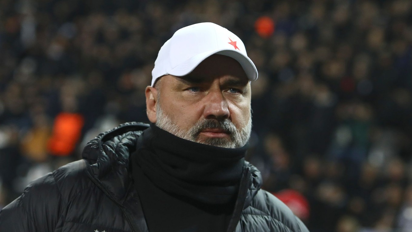 Tréner českého klubu SK Slavia Praha Jindřich Trpišovský.