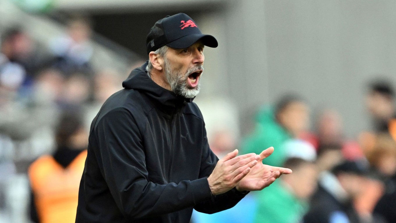 Marco Rose na lavičke RB Lipsko.