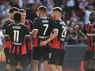 Radosť hráčov Spartaka Trnava.