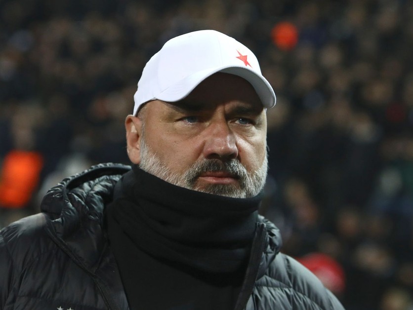 Tréner českého klubu SK Slavia Praha Jindřich Trpišovský.