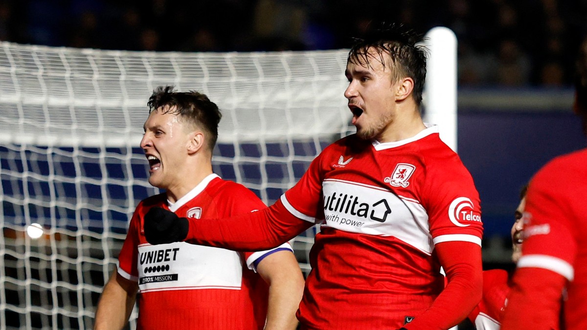 David Strelec sa teší z gólu v zápase s Birminghamom.