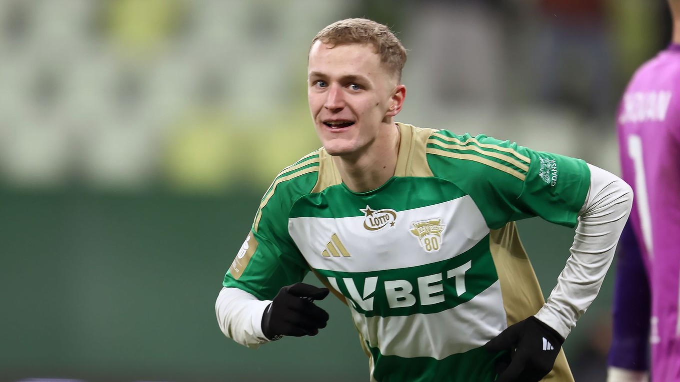 Tomáš Bobček v zápase Lechia Gdańsk Termalica Nieciecza 5:1.