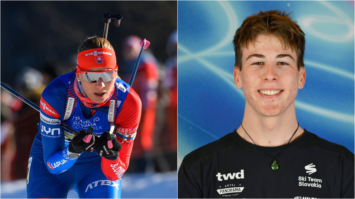 Na snímke je Anastasia Kuzminová a jej syn Jelisey, ktorý sa venuje behu na lyžiach. 