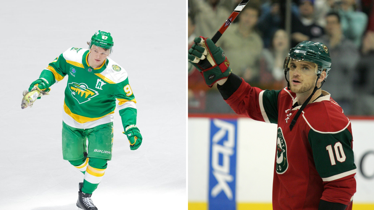 Kirill Kaprizov a Marián Gáborík.