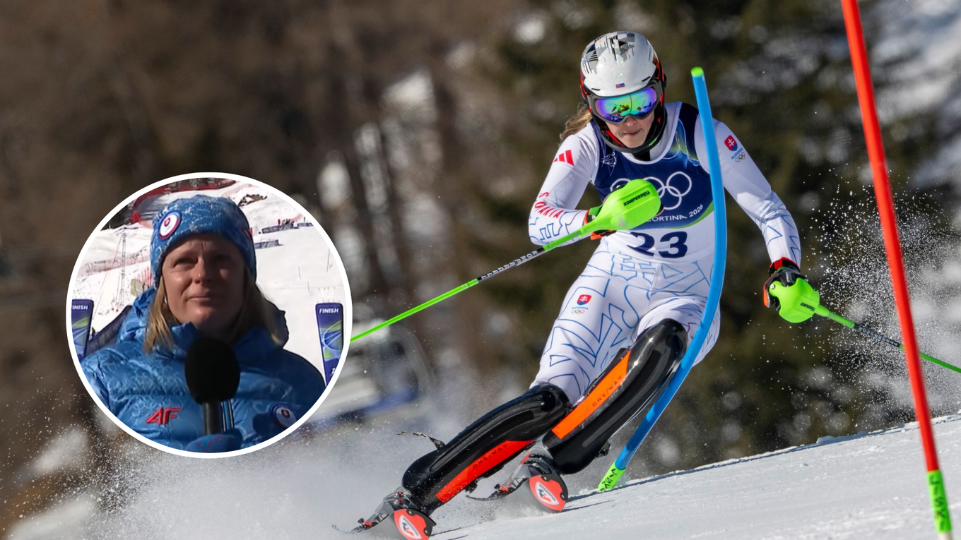 Slovenská lyžiarka Petra Vlhová v 1. kole slalomu na ZOH 2026.