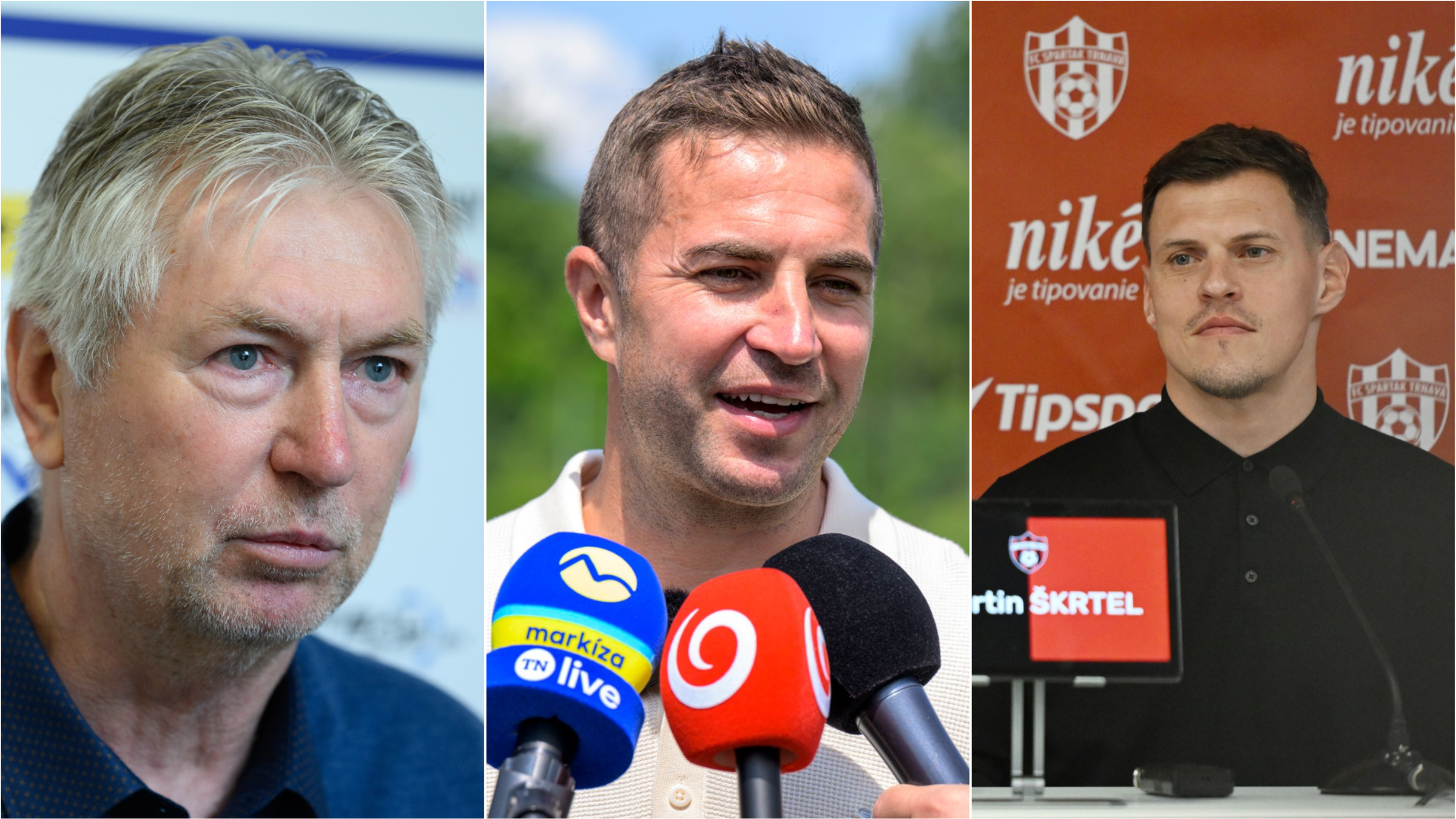 Na snímke sú zľava Ján Kocian, Stanislav Šesták a Martin Škrtel.