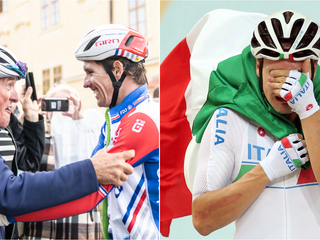 Francúzsky cyklista Arnaud Démare (vľavo) a Talian Elia Viviani. 