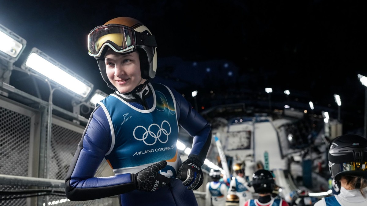 Fínska skokanka na lyžiach Sofia Mattilaová počas ZOH 2026.