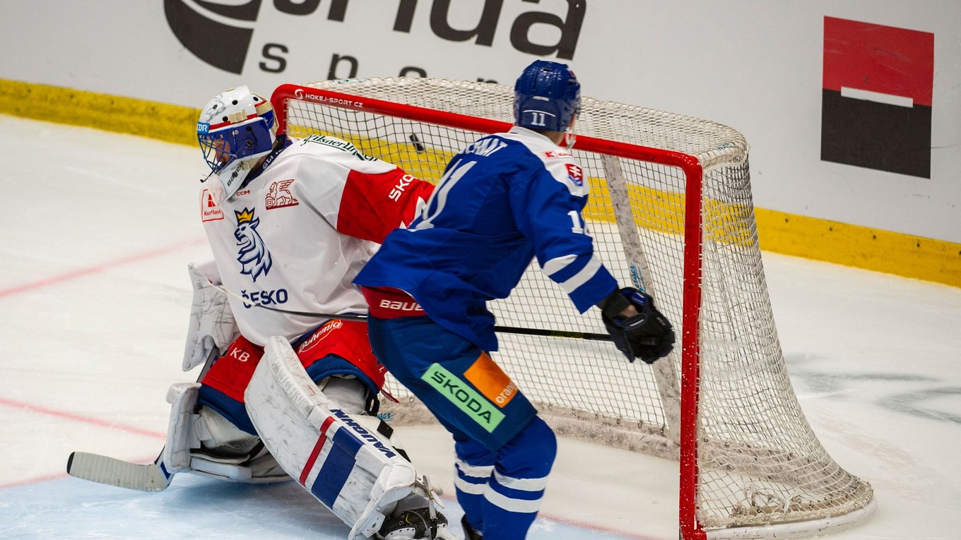 Fotka z prípravného duelu Slovenska proti Česku.