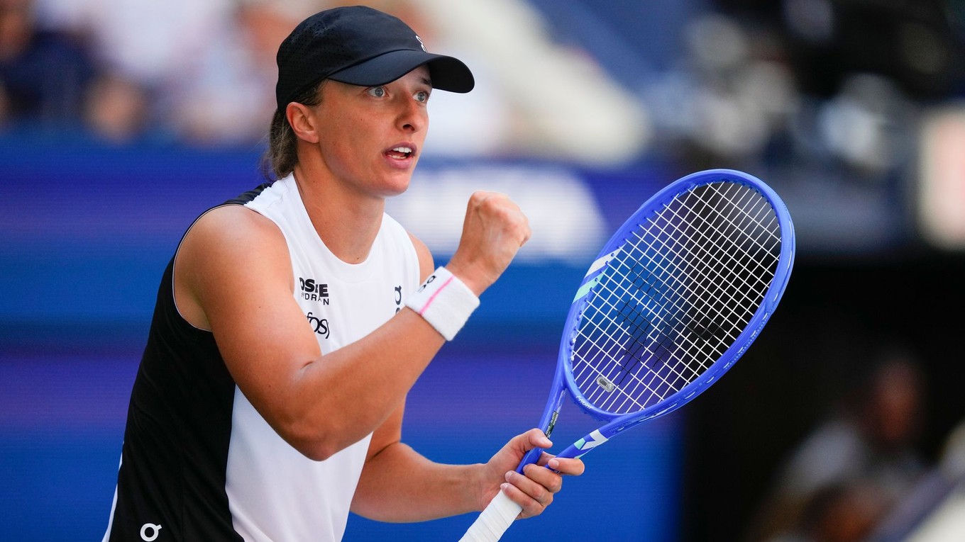 Poľská tenistka Iga Swiateková v prvom kole US Open 2025.
