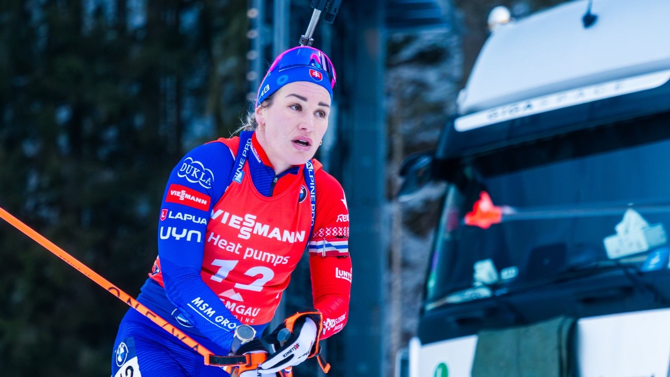 Paulína Bátovská Fialková počas stíhacích pretekov v Ruhpoldingu. 