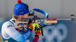 Na snímke slovenský biatlonista Šimon Adamov.