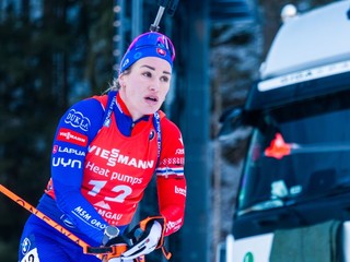 Paulína Bátovská Fialková počas stíhacích pretekov v Ruhpoldingu. 