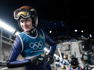 Fínska skokanka na lyžiach Sofia Mattilaová počas ZOH 2026.