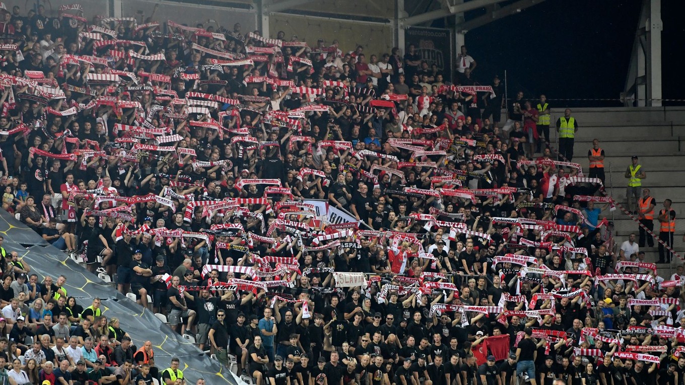 Fanúšikovia Slavie Praha