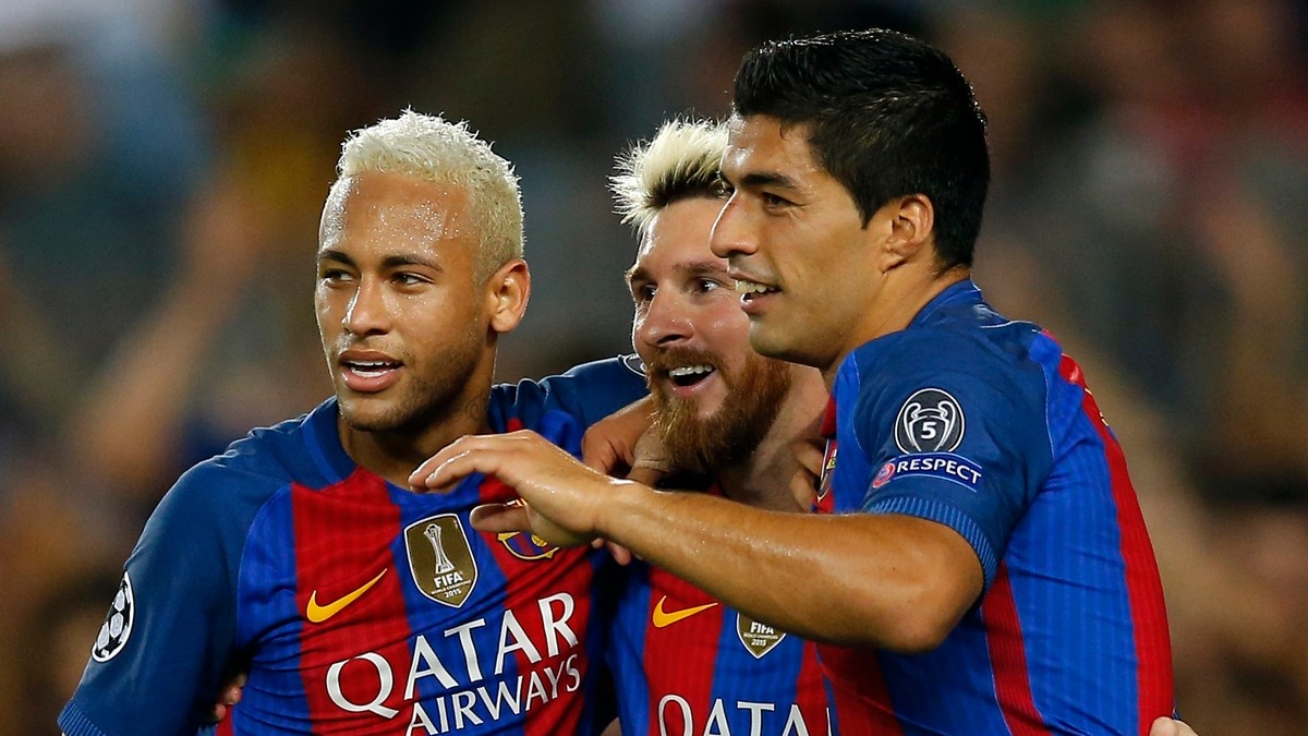 Lionel Messi, Luis Suarez a Neymar.