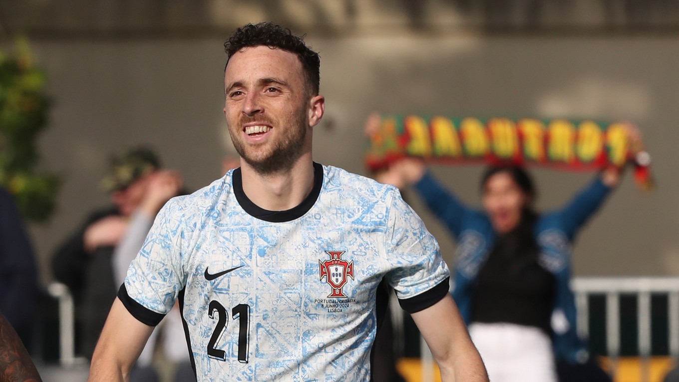 Diogo Jota sa teší po strelenom góle.