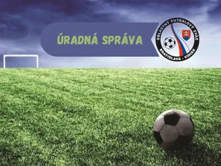 ÚRADNÁ SPRÁVA ObFZ BA - VIDIEK Č. 19 ZO DŇA 7.11.2025