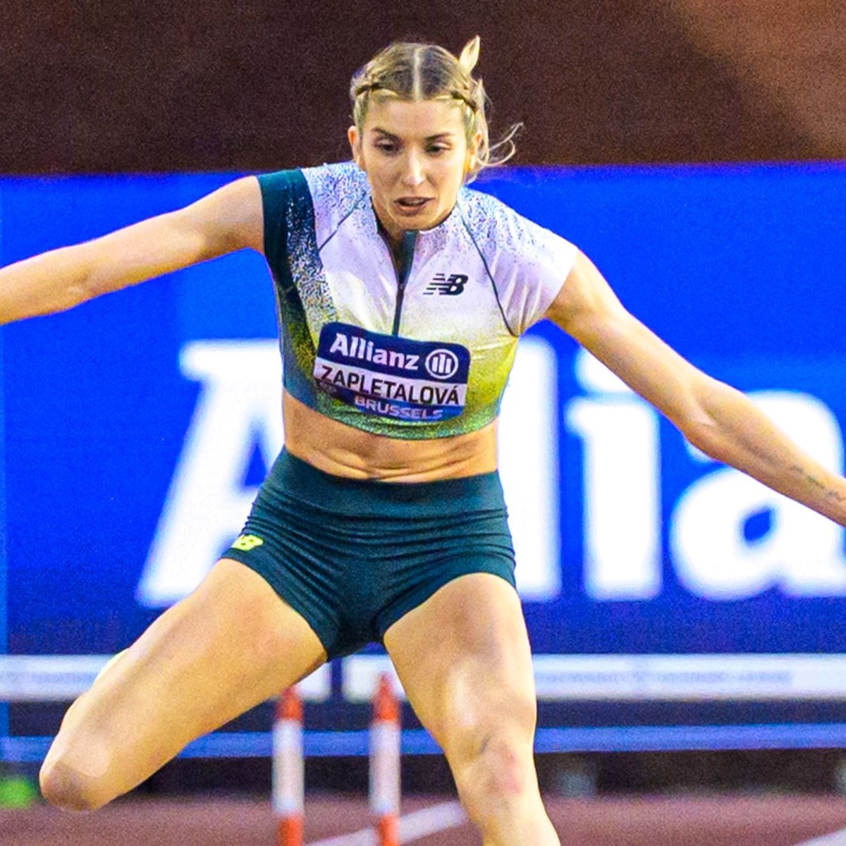 Slovenská atlétka Emma Zapletalová v behu na 400 metrov cez prekážky počas finále Diamantovej ligy, najprestížnejšieho atletického seriálu.