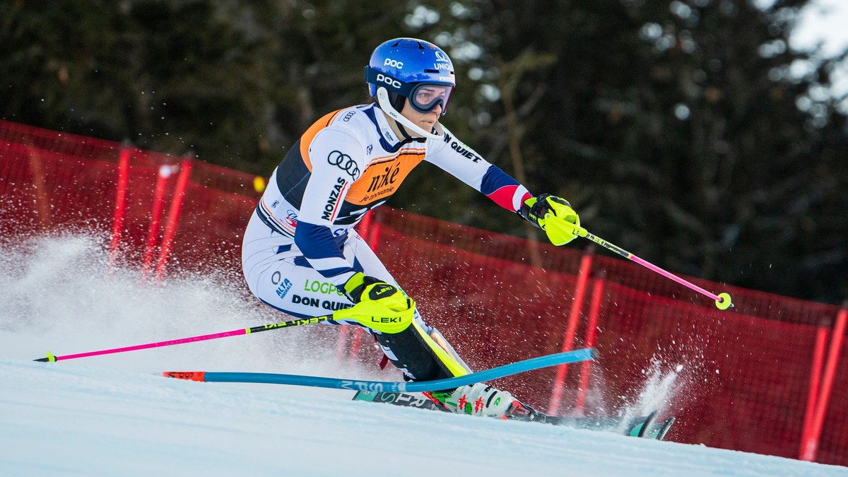 Martina Dubovská počas slalomu v rámci Svetového pohára v Jasnej 2024. 