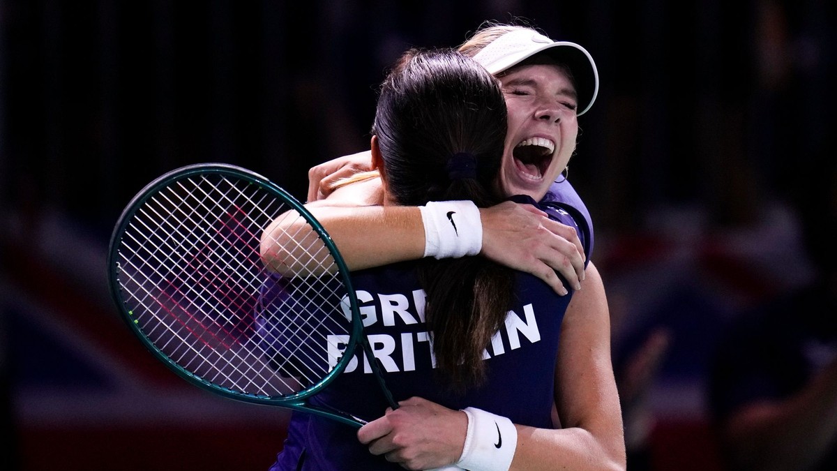 Katie Boulterová po víťazstve nad Leylah Fernandezovou vo štvrťfinále Billie Jean King Cupu v stretnutí Veľká Británia - Kanada.